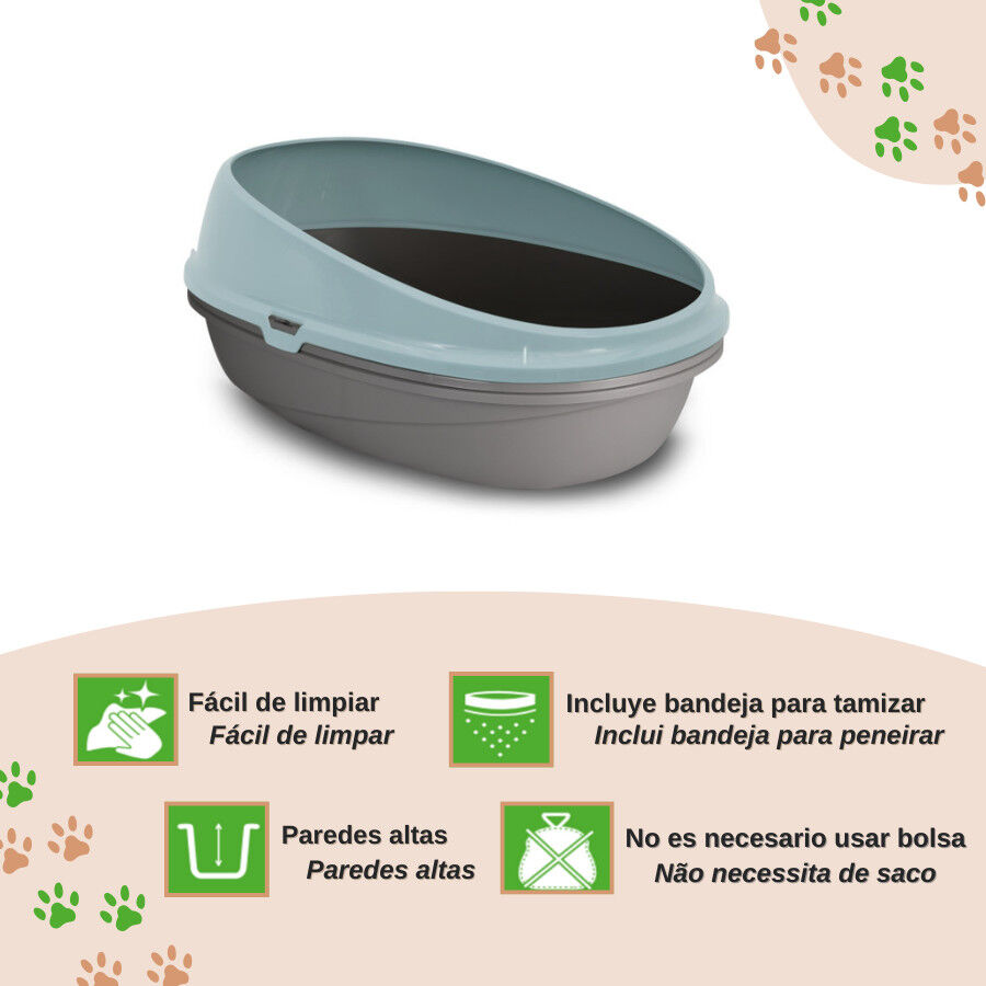 Nice Care Eco Bandeja Sanitaria Redonda Azul para gatos, , large Imagen numero 3